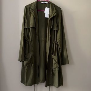 ** Brand New ** Just Fab Lightweight Green Trench
